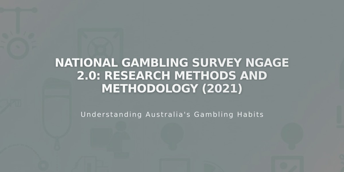 National Gambling Survey NGAGE 2.0: Research Methods and Methodology (2021)