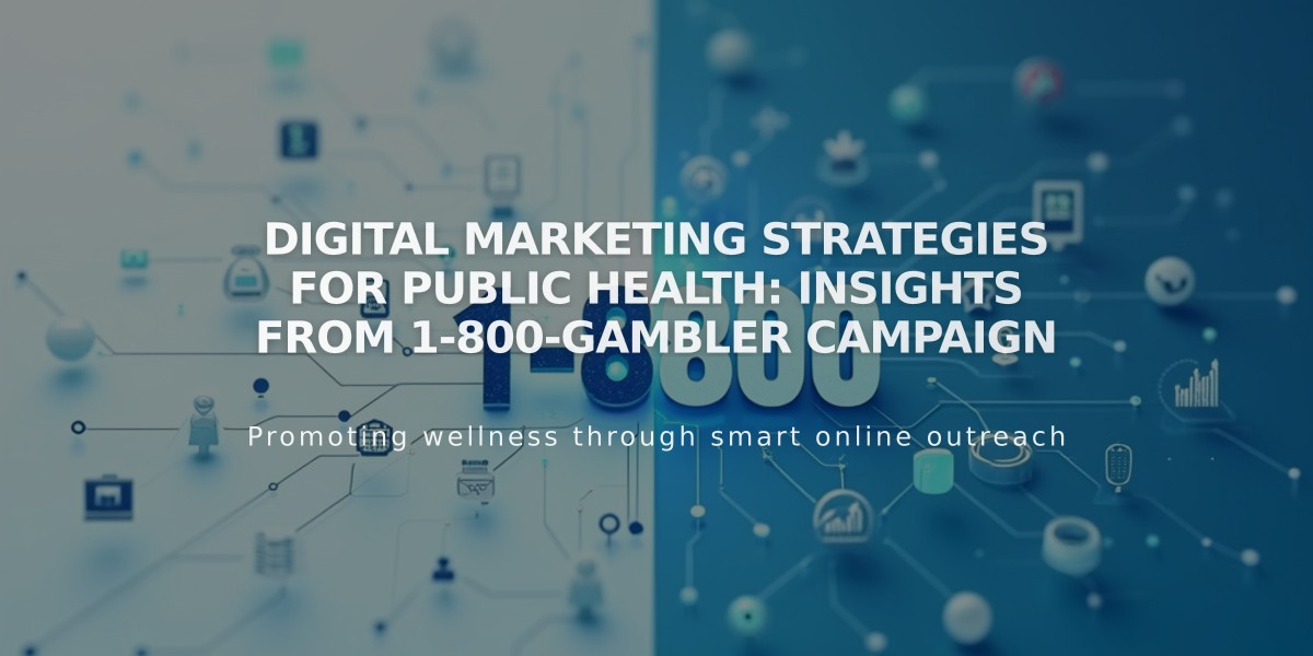 Digital Marketing Strategies for Public Health: Insights from 1-800-GAMBLER Campaign