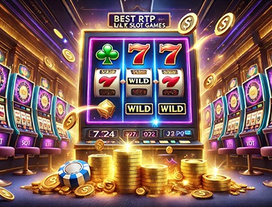 Slot machine displaying reels and coins