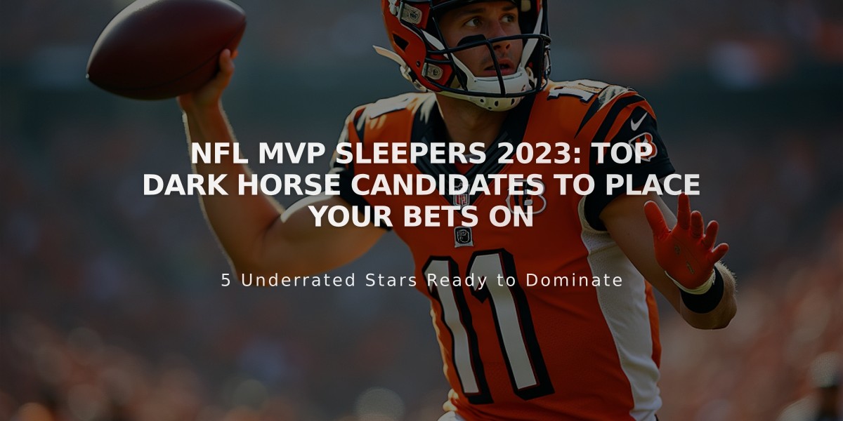 NFL MVP Sleepers 2023: Top Dark Horse Candidates to Place Your Bets On