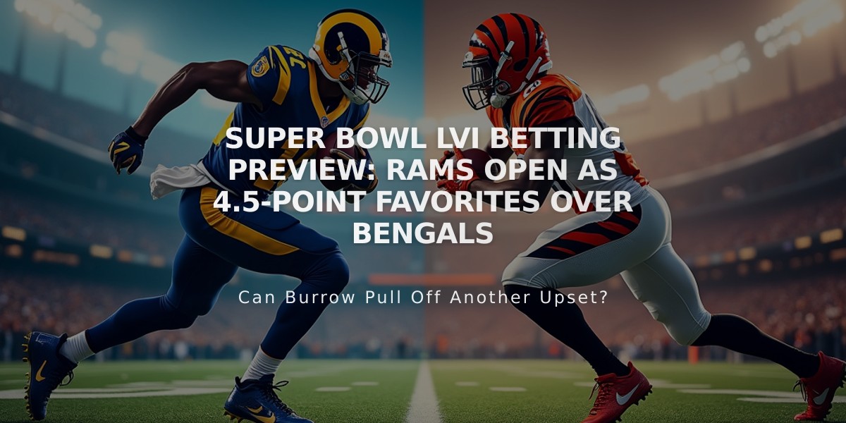 Super Bowl LVI Betting Preview: Rams Open as 4.5-Point Favorites Over Bengals