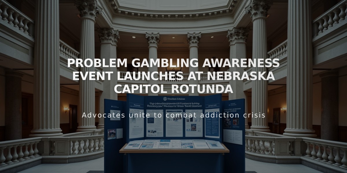 Problem Gambling Awareness Event Launches at Nebraska Capitol Rotunda