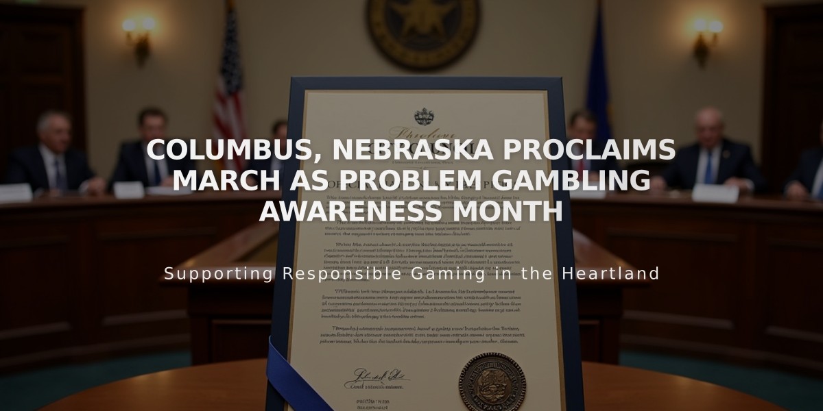 Columbus, Nebraska Proclaims March as Problem Gambling Awareness Month