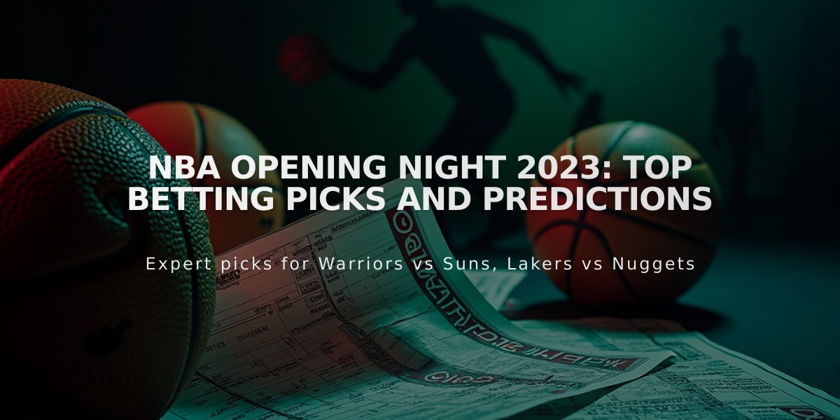 NBA Opening Night 2023: Top Betting Picks and Predictions